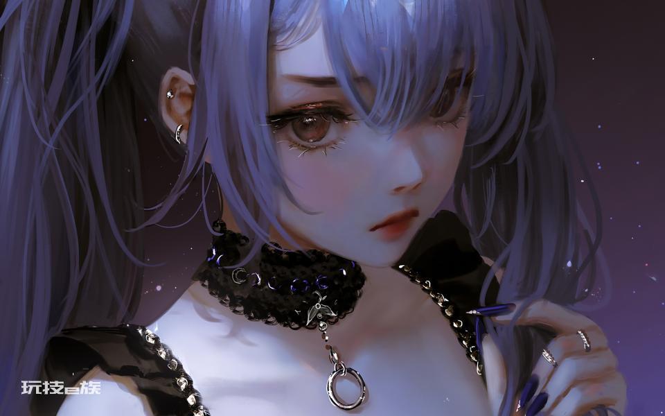 動漫戴著耳環的少女圖片高清動漫壁紙