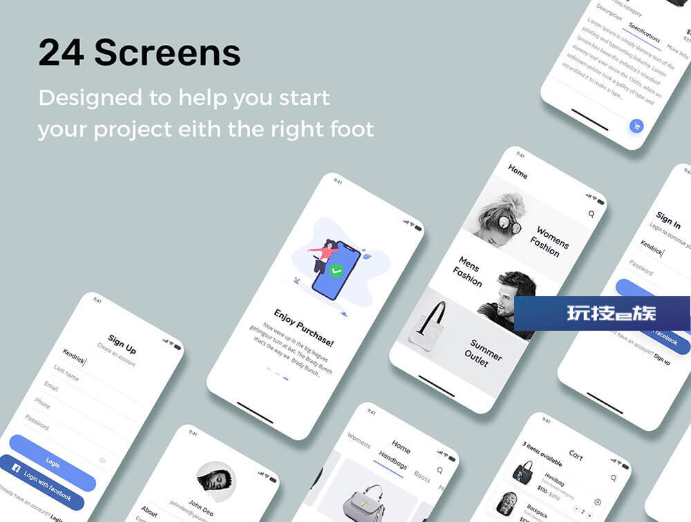 玩技下午茶:在線商店App移動應用UI套件